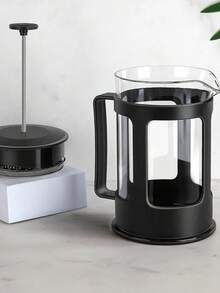 600ml Prensa Francesa Cafeteira Vidro Cremeira - Café, chá, espuma de leite, uma cafeteira multiuso, Grande capacidade - Preto - Visão 9