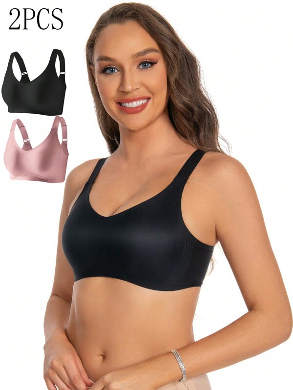 2pcs Sujetador de gel sin alambre, cómodo e invisible, para controlar los lados del busto