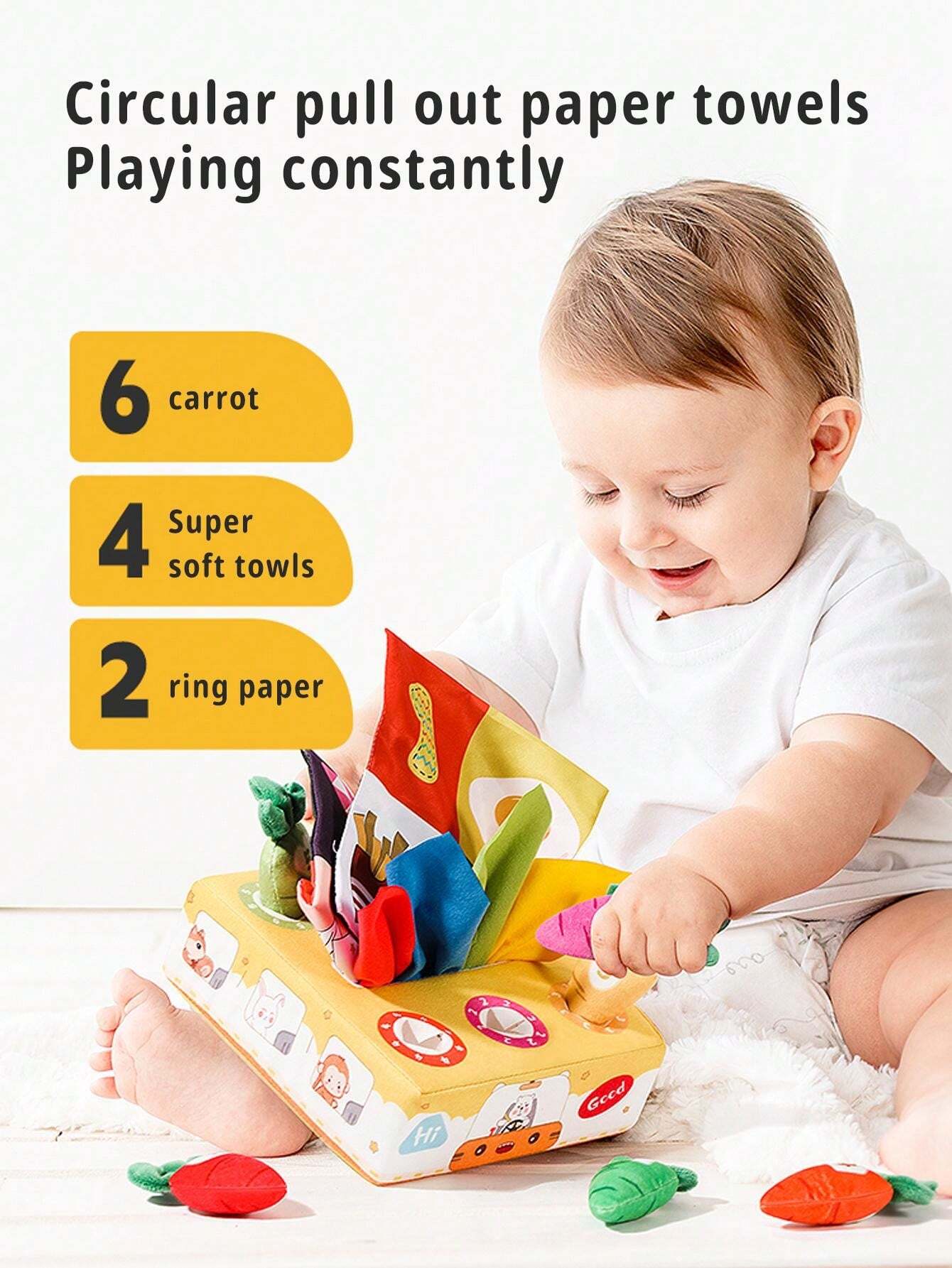 One Baby Toy That Simulates Tissue And Carrot, 2In1, Suitable For 01