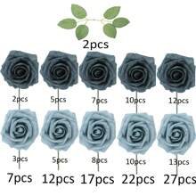 Artificial Flower Roses, 7/12/17/22/27pcs Real Touch Fake Foam Roses For Valentine's Day DIY Bouquets Wedding Party Baby Shower Home Decorations, Valentine Day, Gift Gifts Birthday Graduation