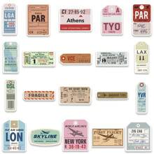 40 piezas de Calcomanías vintage de graffiti de la serie de tarjetas de embarque que no se repiten para equipaje, computadora, guitarra, teléfono móvil - Calcomanías impermeables