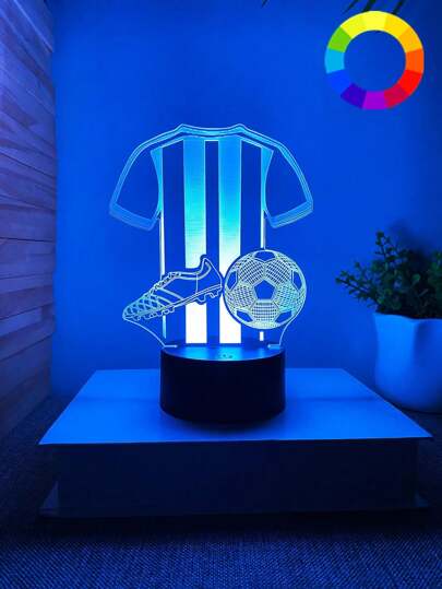 1pc 3D Creative Football Shoe And Jersey Shaped USB Desktop Lamp With Colorful Touch Control Atmosphere Decorative Light Function, Perfect Festival Gift For Football Fans