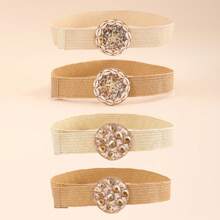 1pc Women's Premium Summer Beach Style Shell Elastic Waist Belt, European And American Metal PP Leather Fur Waistband - A - View 12