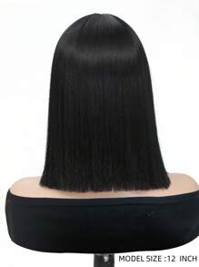 Short Bob Wigs Synthetic Straight Bob Wig 12 Inch Shoulder Length Middle Part Natural Color Wig For Daily Party Use