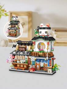 LOZ 迷你积木，可折叠日本街头场景 DIY 套装，多种颜色可选，3D 拼图组装，办公桌装饰，成人男女节日礼物，圣诞节，房间装饰 - 彩色 - 查看 2