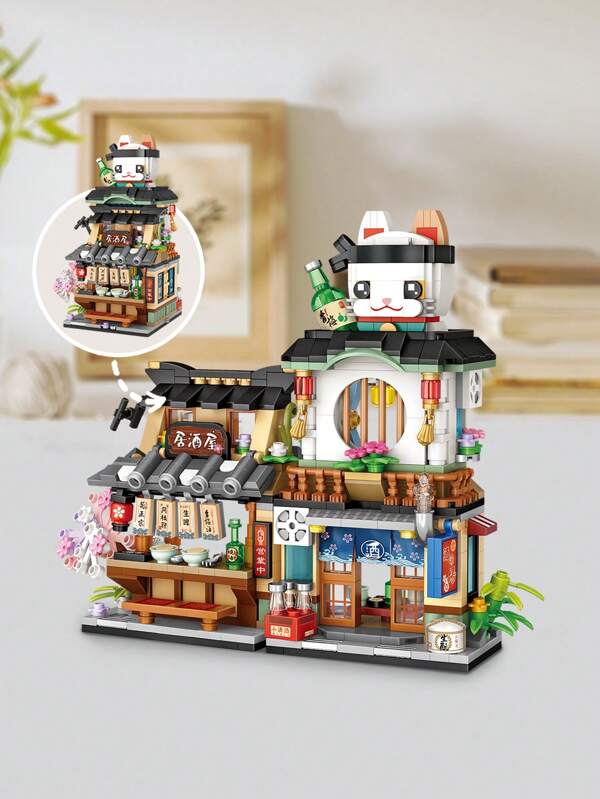 LOZ Mini Blocks, Opvouwbare Japanse Straatscène DIY Set, Meerdere Kleuren Beschikbaar, 3D Puzzel Monteren, Kantoor Bureau Decor, Volwassen Vakantie Cadeau Voor Mannen & Vrouwen, Kerstmis, Kamer Decoratie