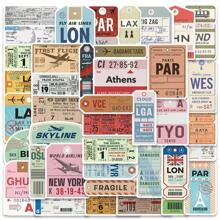 40 piezas de Calcomanías vintage de graffiti de la serie de tarjetas de embarque que no se repiten para equipaje, computadora, guitarra, teléfono móvil - Calcomanías impermeables