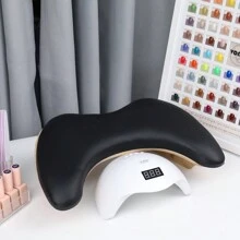 Schmetterling Beveled Nail Art Hand Pillow Zwei Hände PU Maniküre Tisch Arm Handstütze für Nägel bequeme Nageltischhalterung (Schwarz)