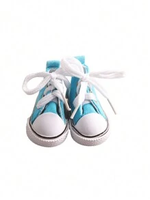 1 Pair Of 5cm Long Doll Lace-Up Canvas Shoes, Doll Casual Sneakers, Sports Shoes, Suitable For 14-Inch American Doll, Fashionable Doll Accessory, Ideal Birthday Gift, Holiday Gift, Toy Gift For Girls And Boys