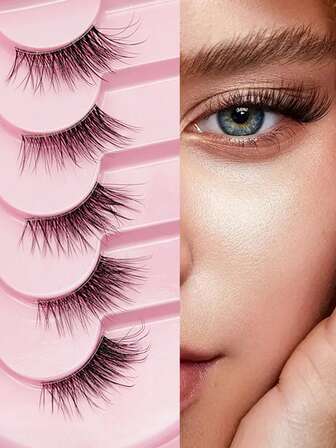 5 pares de pestañas postizas, pestañas en tira, longitud de 3-12 mm, rizo D, extensión de pestañas, alarga las pestañas de las esquinas exteriores, pestañas naturales y esponjosas, pestañas de ojos de gato, pestañas naturales y delgadas, pestañas naturales, estilos de pestañas de muñeca, pestañas de ojos de gato, estilos mixtos, pestañas postizas reutilizables, fáciles de usar, adecuadas para citas, fiestas y ocasiones