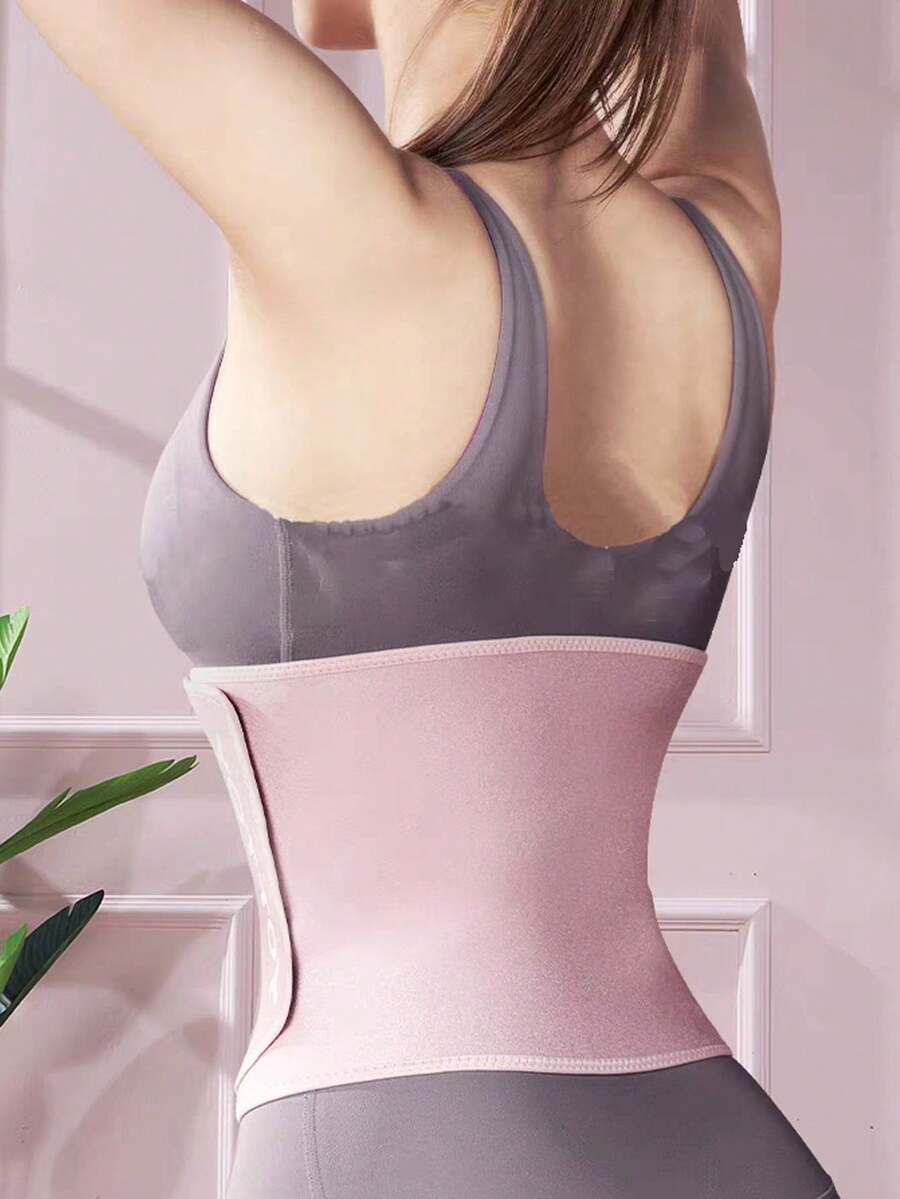 1pc Running Tummy Tuck Waist Trainer Shapewear - Pink - View 1