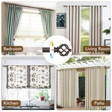 1pc Long Curtain Rods For Windows, Splicing Adjustable Curtain Rod, Single Drapery Rod With Twisted Cage Finial, Bronze/Silver/Black/Gold - Bronze - View 6