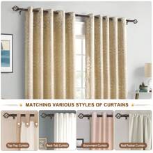 1pc Long Curtain Rods For Windows, Splicing Adjustable Curtain Rod, Single Drapery Rod With Twisted Cage Finial, Bronze/Silver/Black/Gold - Bronze - View 8