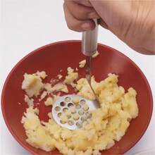 1 Piece Stainless Steel Mash Press Mash Potato Mash Multifunctional Food Mash Potato Mash Kitchen Mash Gadget,Vegetable Fruit Tools,Kitchen Items,Cutter,Food,Salad,Decor,Storage,Party,Birthday. - White - View 4