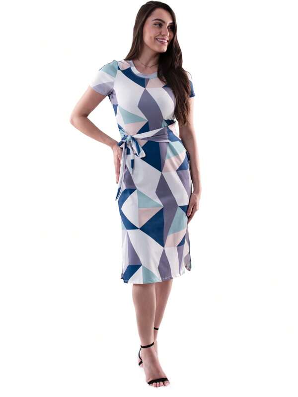 Vestido Moda Evangelica  Casual laço