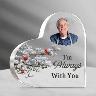 1 st personlig fotominnesplakett, hjärtformad minnesgåva för begravning, gåvor för att minnas förlusten av mor, far, familjemedlemmar, skrivbordsprydnad, vattentät, kompakt, dekorativ utsökt, snygg, bedårande, högkvalitativ anpassad, personlig, familj, vänner, arbetare, pappa, mamma för födelsedagar, för bröllop, för inflyttningsfest, för barnens dag, julklappstillbehör