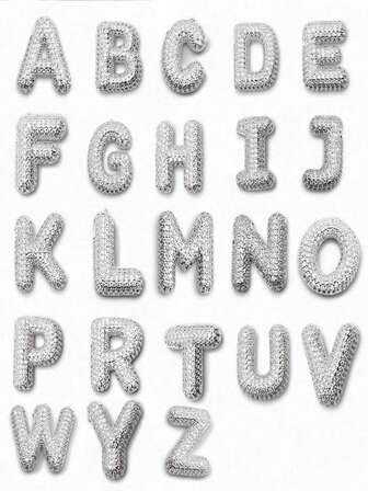 A-Z 锆石字母吊坠项链，男女皆宜的朋克风字母项链，不锈钢时尚嘻哈饰品