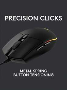 Ratón de juego con cable G102, 8000 DPI, efecto óptico arcoíris LIGHTSYNC RGB, 6 botones programables, compatible con PC/computadora y laptop - Negro - Ver 4