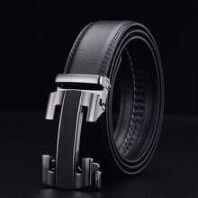 1pc Men Belt Fashionable All-Match Black Belt Leisure Business Automatic Buckle Golden Belt Gift For Boyfriend/Elders/Daily Life Summer, School