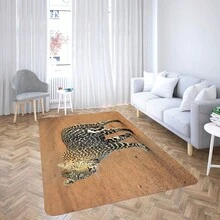 1入組客廳老虎地毯，老虎大面積柔軟卧室地毯，獅虎地墊家居裝飾地毯青少年娛樂房裝飾地毯 - 彩色 - 查看 6