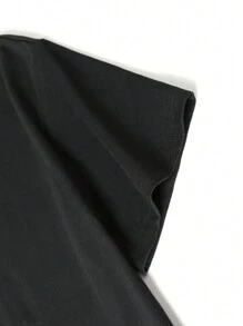 1 chiếc áo thun tay ngắn cho bé gái tuổi mới lớn, áo mùa hè phù hợp cho học sinh, chuẩn bị cho chuyến đi biển - màu đen - Xem 8