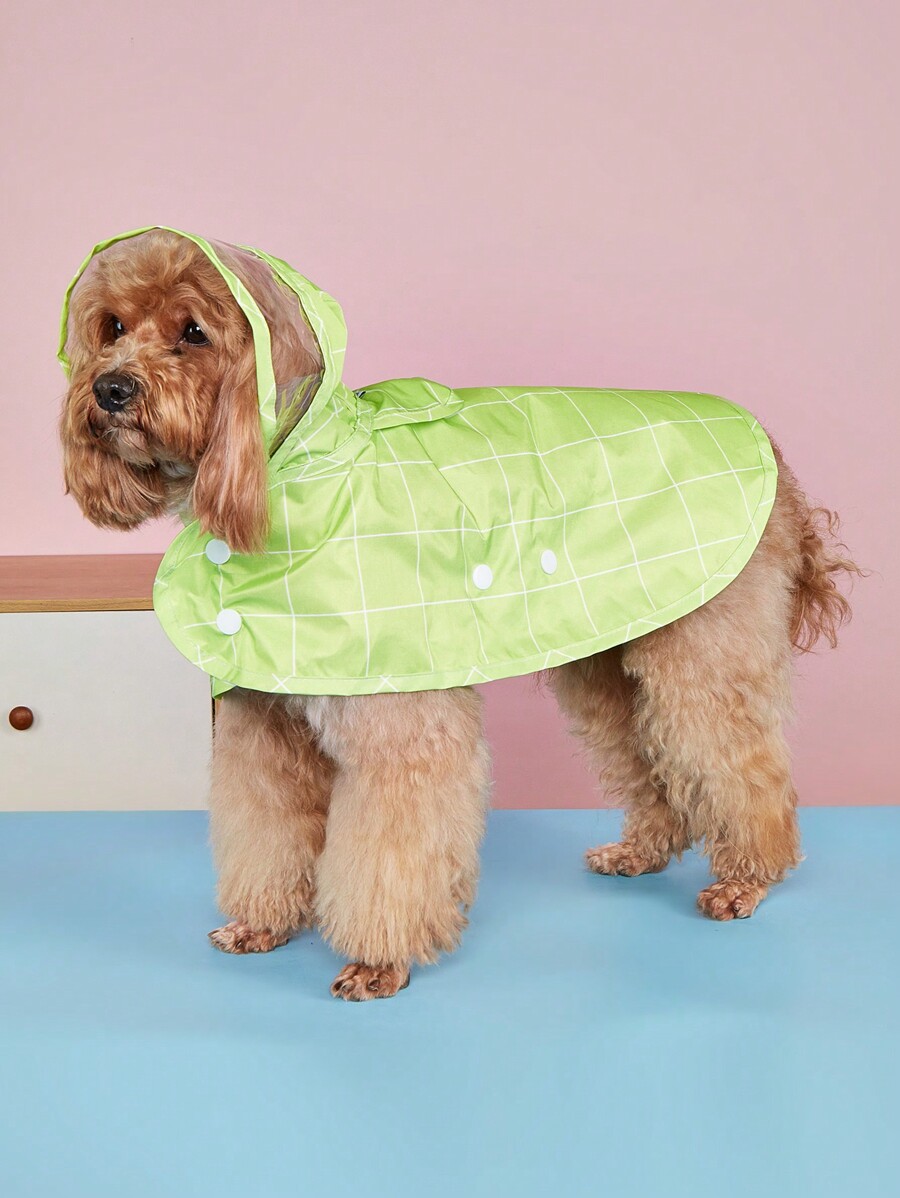Adjustable Chest Girth Pet Raincoat With Double Buckle Design, Suitable