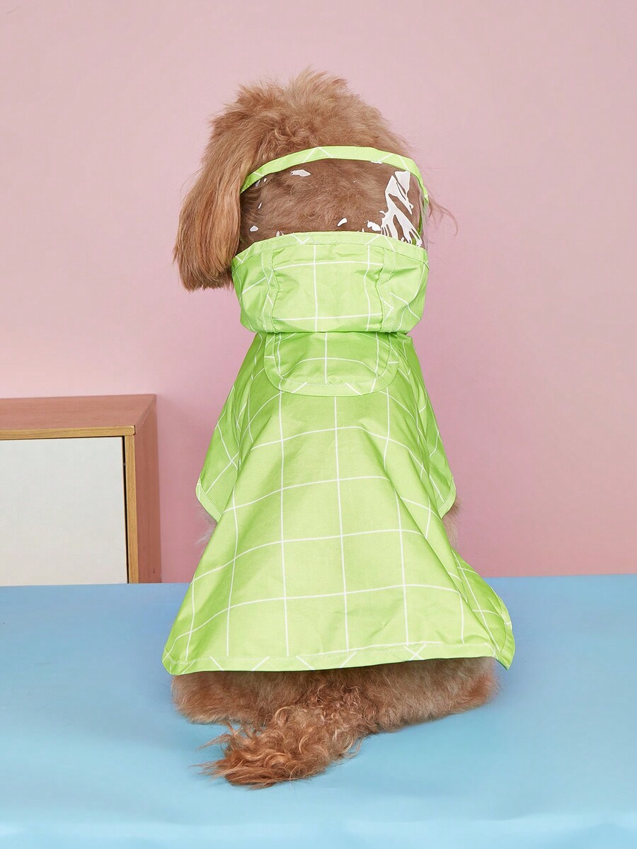 Adjustable Chest Girth Pet Raincoat With Double Buckle Design, Suitable