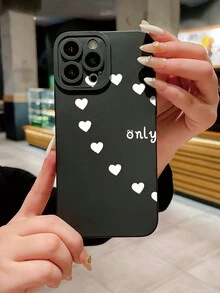 1 Ốp Điện Thoại Chống Rơi Thiết Kế Cặp Đôi Với Hình Nửa Trái Tim Đôi Mắt Thiên Thần Và Lỗ Camera Tương Thích Với IPhone/Samsung/Redmi/OPPO/Realme/Infinix - màu đen - Xem 3
