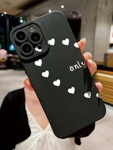 1 Ốp Điện Thoại Chống Rơi Thiết Kế Cặp Đôi Với Hình Nửa Trái Tim Đôi Mắt Thiên Thần Và Lỗ Camera Tương Thích Với IPhone/Samsung/Redmi/OPPO/Realme/Infinix - màu đen - Xem 2