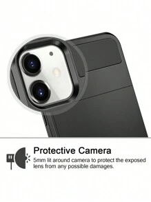 1 pièce Coque de téléphone en TPU+PC noire avec fente coulissante, étui antichute compatible avec iPhone11/iPhone 7p/8p/iPhone X/XS/XS Max/iPhone12, pour hommes