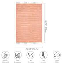 1 Khăn tắm biển Thổ Nhĩ Kỳ 39x71 inch đã giặt sạch, không có cát, thấm hút tốt, kích thước lớn, nhẹ, dùng cho hồ bơi - màu đen - Xem 6