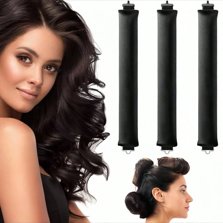  3 PCS Heatless Hair Curler, Flexi Rods With Hook, Heatless Curling Rod ...