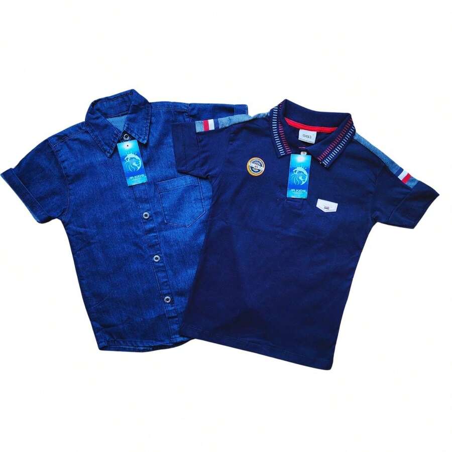 Young Boys Polo Shirts - Màu xanh lam - Xem 1
