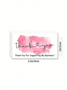 50 piezas/paquete Tarjeta de agradecimiento color rosa "Gracias por apoyar mi pequeña empresa", tarjeta de agradecimiento, tarjeta de felicitación, tarjeta de agradecimiento para vendedores, regalo, Navidad - Estilo 3 - Ver 3