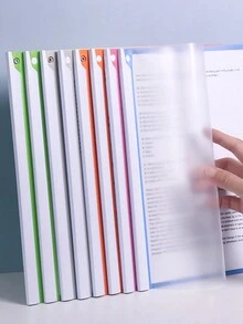 5/10 piezas Carpeta de archivo giratoria A4, Carpeta de informe con varilla de extracción, Cajón transparente con color, Carpeta de papel de prueba para estudiantes, Carpeta de almacenamiento de datos de contrato, puede contener 40 páginas - 5 colores para mezclar y combinar - Ver 8