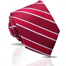 1pc Men's Classic Striped & Polka Dot Handmade Tie, Formal Business Necktie, Suitable For Banquet & Evening Formal Wear, Work & Professional Attire, Casual Italian/British Retro Style Accessories