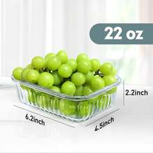 10 Packs 22 Oz Glass Meal Prep Containers With Lids, Airtight Glass Lunch Containers, BPAs Free, Microwave, Oven, Freezer And Dishwasher Friendly - 灰色 - 查看 2