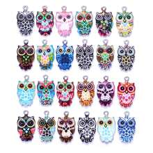 5Pcs/10Pcs/20Pcs Estilo variado de búhos de aleación con esmalte para hacer joyas. Colgante de búhos de colores, colgante de búhos DIY, accesorios de artesanía para pendientes, collares y pulseras.