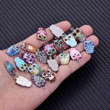 5Pcs/10Pcs/20Pcs Estilo variado de búhos de aleación con esmalte para hacer joyas. Colgante de búhos de colores, colgante de búhos DIY, accesorios de artesanía para pendientes, collares y pulseras.