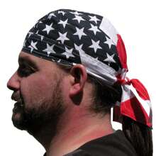 CTM Men's Cotton American Flag Do Rag Cap, Available In American Flag,  One Size Cotton Du Rags - American Flag - View 4