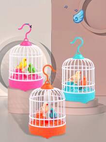 One Electric Sound Control Birdcage Lamp With Simulated Bird Chirping Sound, Children Color Accessories Randomly - Multicolor - View 6