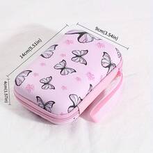 Data Cable Storage Bag Portable Charger Earphone U Disk Organizer Pouch Zipper Bag - Pink Bear - View 4