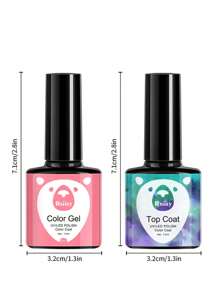 XEIJAYI 1 件套,閃光凝膠指甲油套裝適合初學者,帶紫外線 6 色尖凝膠指甲油,帶頂部、啞光頂部和底漆持久全季入門套裝美甲沙龍家用美容禮品套裝女士禮物 - 彩色 - 查看 9