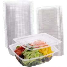 YONGSTYLE Plastic Deli Containers, Square Deli Food Storage Containers With Lids, Clear, 64 Count, Plastic Salad Containers, - Multicolor - View 1