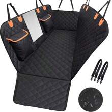 Cubierta de asiento para perros, a prueba de agua y resistente a rasgaduras, se ajusta al asiento trasero con bolsillo de almacenamiento, ventana de malla de visión, hamaca para perros resistente a rasguños y a prueba de raspaduras para automóviles, camiones y SUVs.