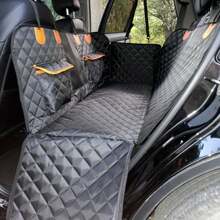 Cubierta de asiento para perros, a prueba de agua y resistente a rasgaduras, se ajusta al asiento trasero con bolsillo de almacenamiento, ventana de malla de visión, hamaca para perros resistente a rasguños y a prueba de raspaduras para automóviles, camiones y SUVs.
