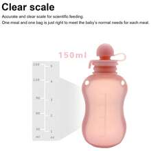 Túi đựng sữa mẹ bằng silicon 150ml, bảo quản sữa mẹ, có thể tái sử dụng và di động, túi đựng gạo trong tủ đông sữa mẹ - Hồng - Xem 3