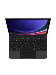 Book Keyboard Cover Compatible With Galaxy Tab S9 FE+ Plus S8+ S7 FE Plus S9+ S8+12.4 Inch S9 FE 10.9 S8 S7 11 Inch Tablet Keyboards Case Magnetic Backlight TrackPad Black - Black - English - View 2