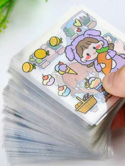 100 Peças Lindos Adesivos Transparentes Para Registro No Diário, Decoração De Caixa, Decoração À Prova D'Água De Copos, Bagagem, Caixas De Joias E Outros Itens