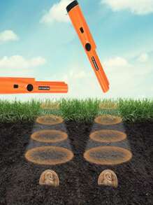 1入組金屬探測器-堅固耐用且高靈敏度，適用於尋寶，防水設計搭配LED燈和自動定位功能。不含電池，需自行購買9V電池。部分零件會隨機發送。 - 橘色 - 查看 5